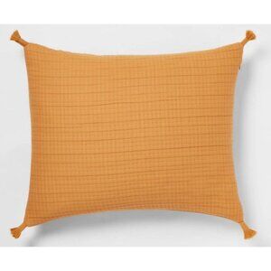 Threshold Cotton Double Cloth Quilt Sham Standard Size 20x26 Orange Mustard